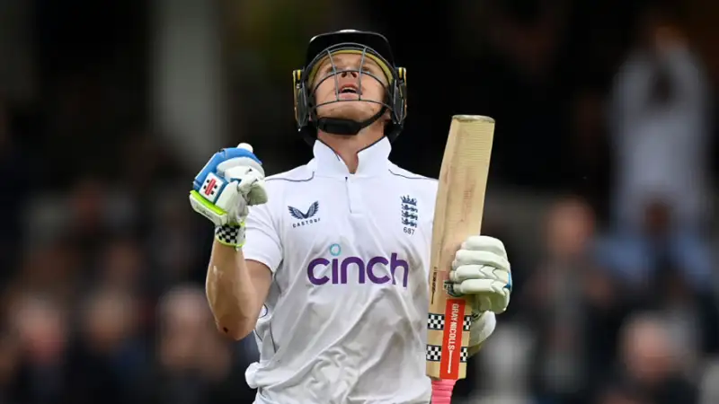 England Player Ollie Pope after Scoring 100 against SL in 3rd Test 1st Day