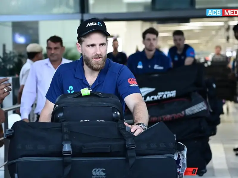 Kane Williamson & other New Zealand Cricket Team Players reached India to Play test Against Afghanistan